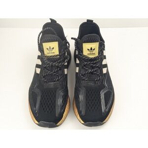 Adidas ZX 2K Boost Women's Sneakers Size 7.5 Black Gold Athletic Shoes Pre-Owned